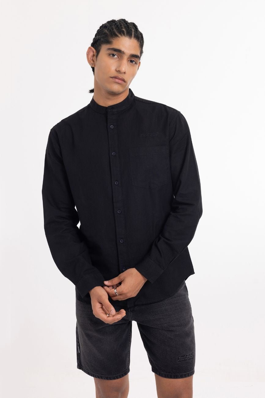 Linen Shirt // Black - Urban Monkey® - UM24A_SH_B002_S