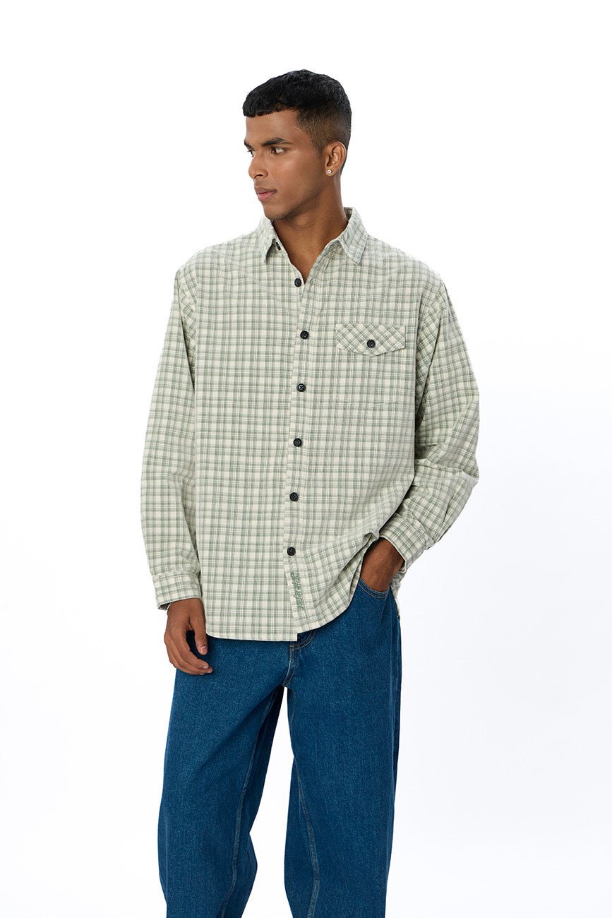 Buy Check Corduroy Shirt 008 // regular fit Apparel Online – Urban