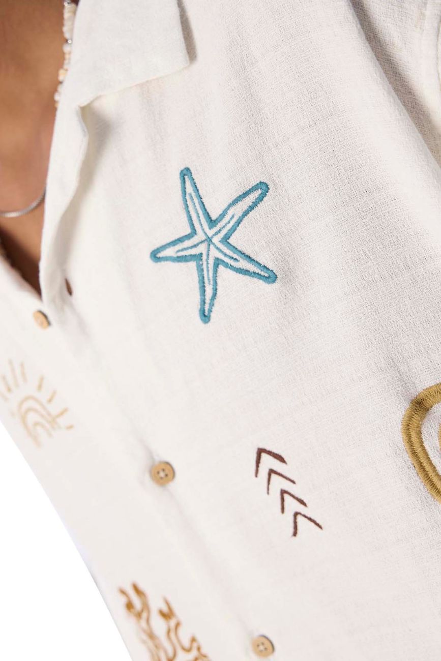 Coastal Soul Resort Shirt - Urban Monkey® - 25SHLF10_WH_S