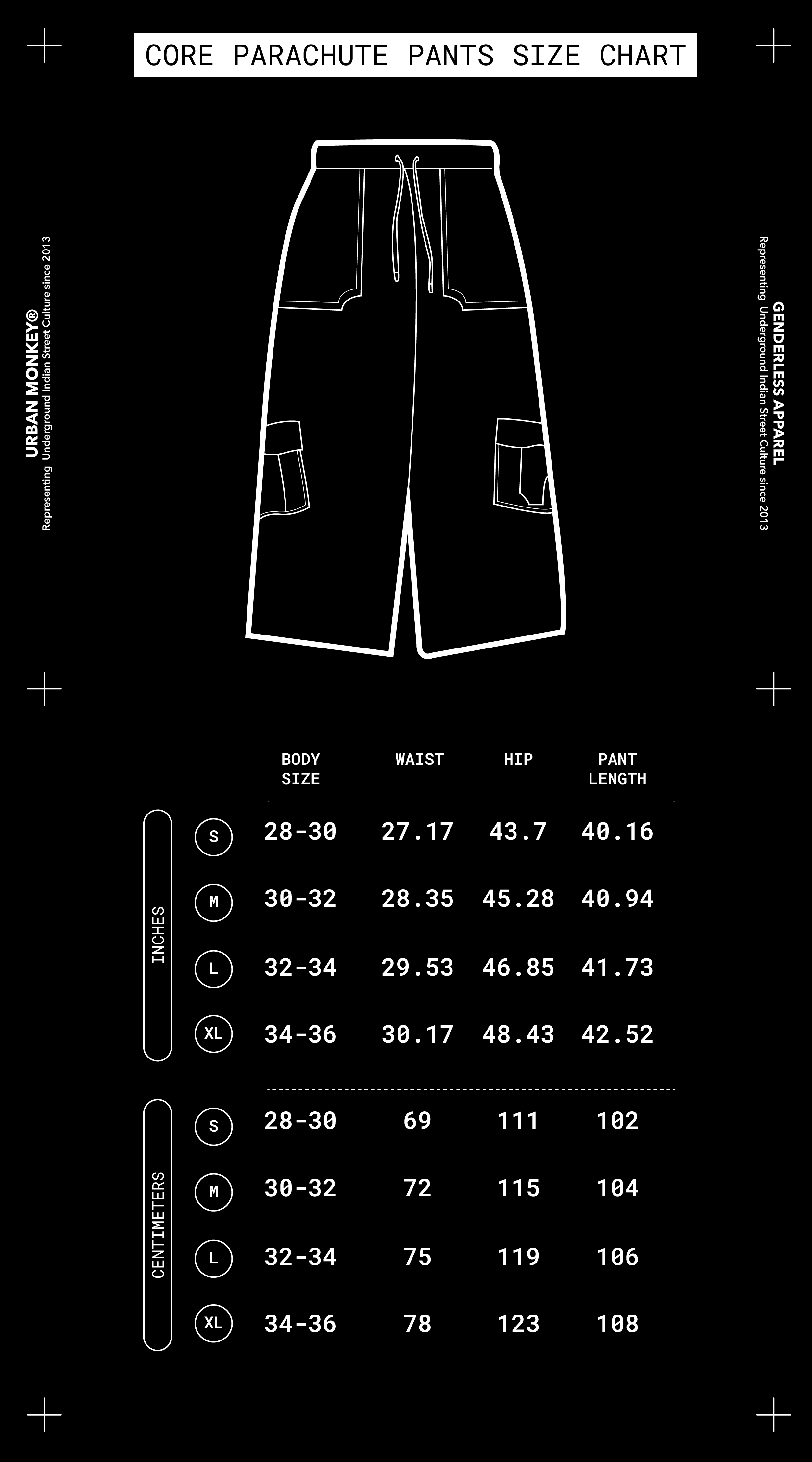 Size Chart Mobile Image