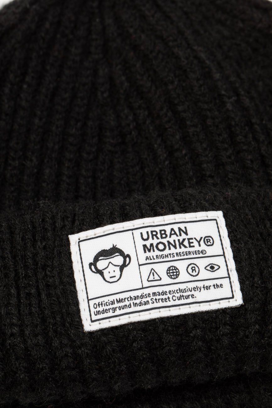 Fisherman Beanie // Black - Urban Monkey® - UM23SMB427_BLK