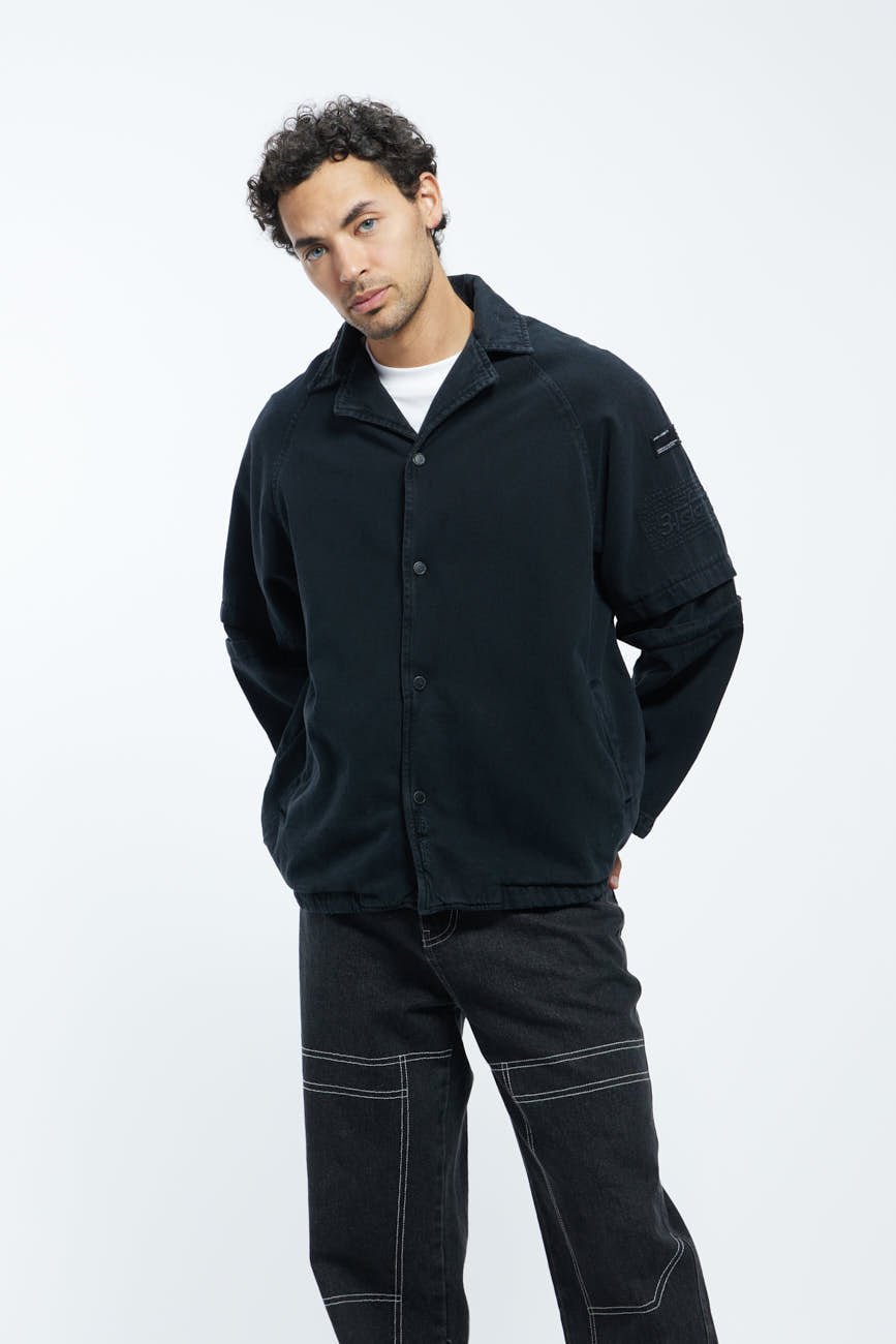 Buy Hobo Shacket // Black Apparel Online – Urban Monkey®