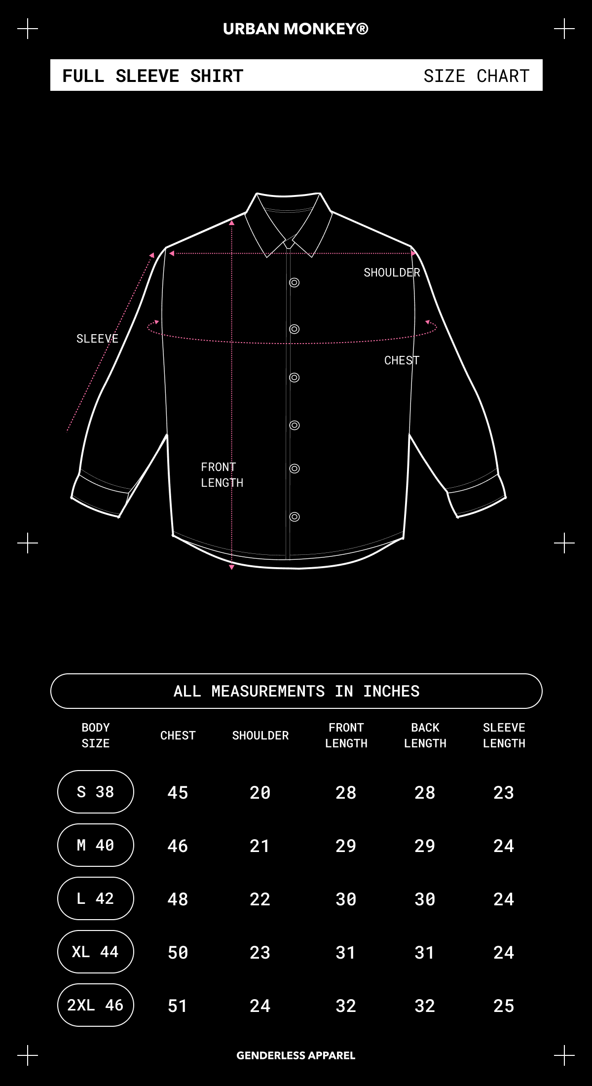 Size Chart Mobile Image