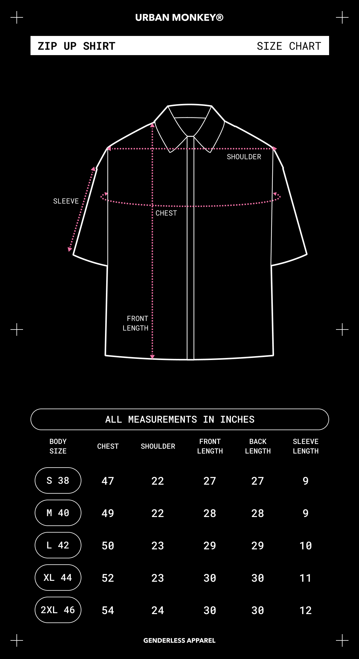 Size Chart Mobile Image