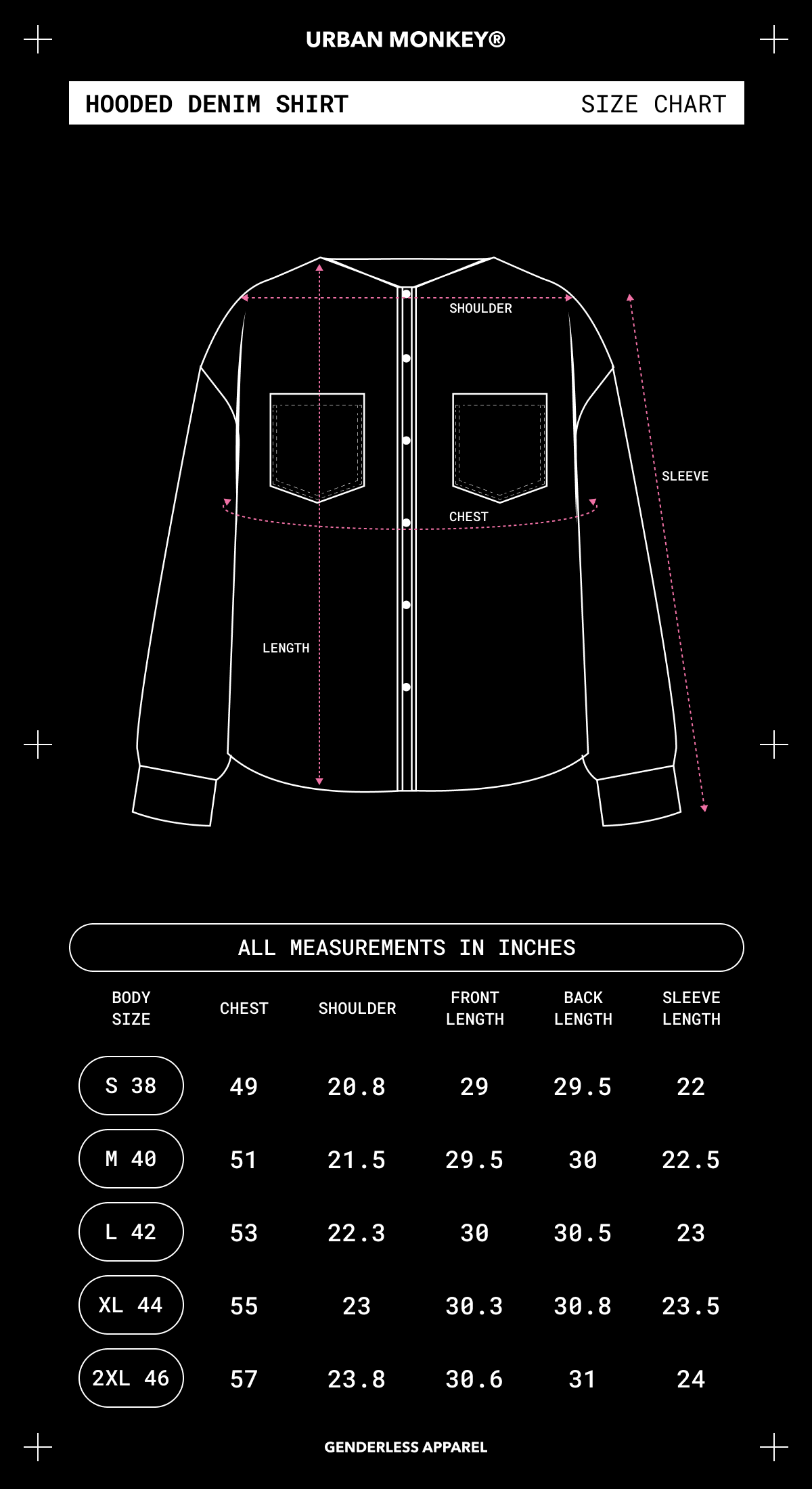 Size Chart Mobile Image