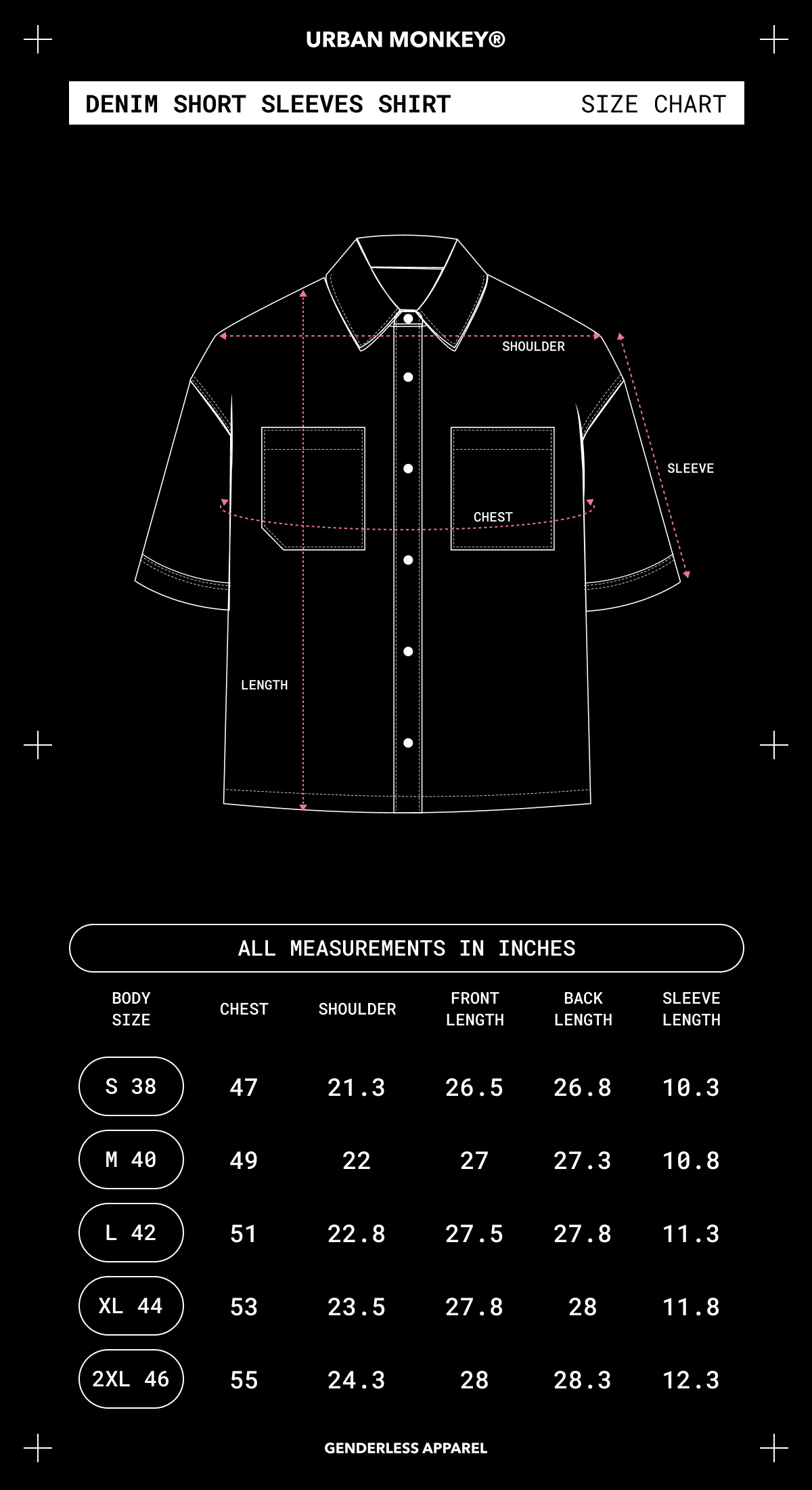 Size Chart Mobile Image