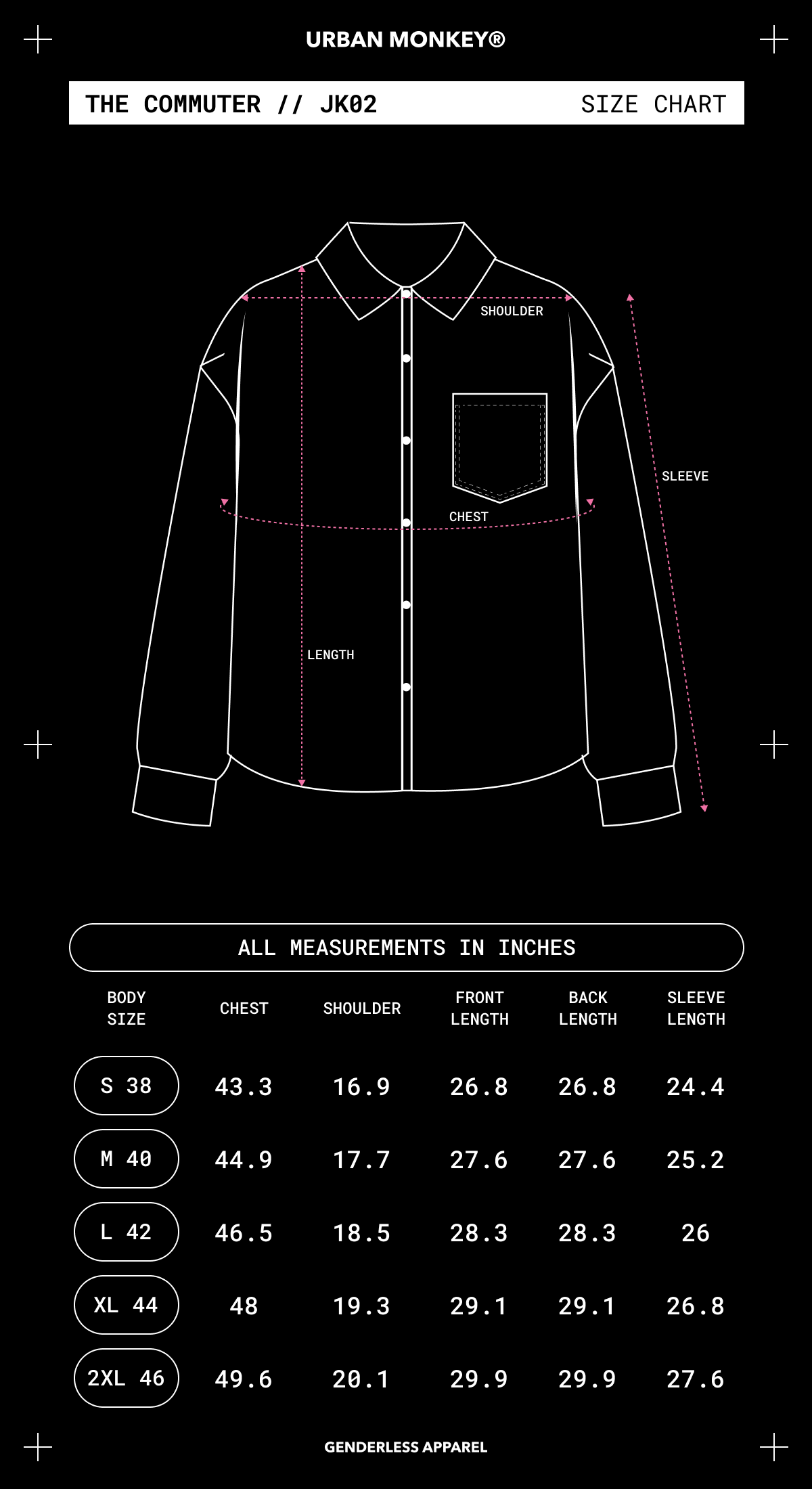 Size Chart Mobile Image