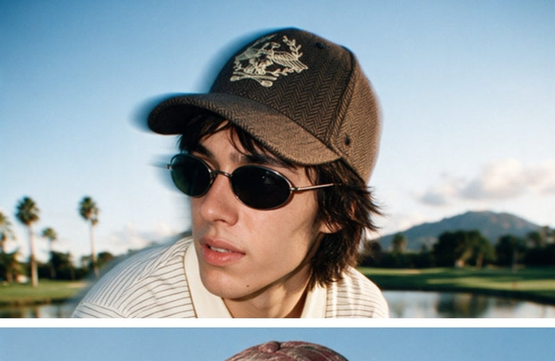 Man in the Double Eagle golf cap on the course