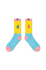 2 Pairs // Lazy + Cats socks - Urban Monkey® - UMSK003LZ_BLPK_S