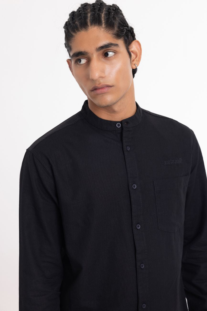 Linen Shirt // Black - Urban Monkey® - UM24A_SH_B002_S