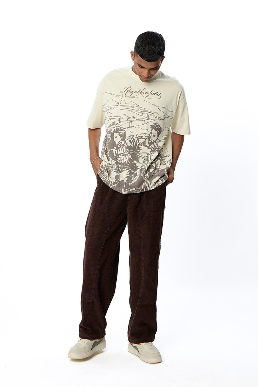 Loose Fit Corduroy Trousers // Brown - Urban Monkey® - UM24A_CORE_PT_A_S