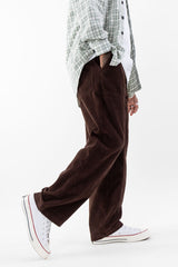 Loose Fit Corduroy Trousers // Brown - Urban Monkey® - UM24A_CORE_PT_A_S