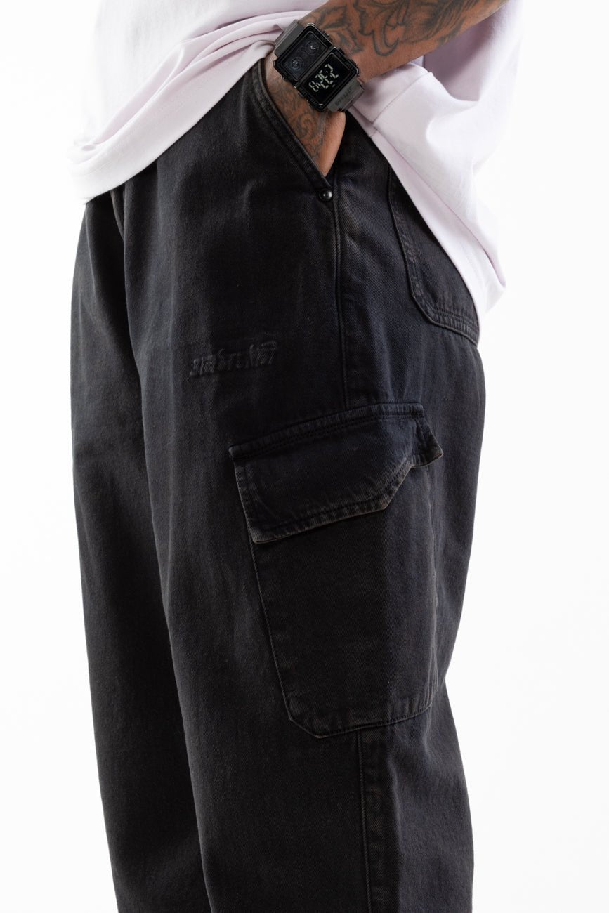 Low Key Royalty // Denim Cargo Joggers - Urban Monkey® - UM24A_DE_001_S