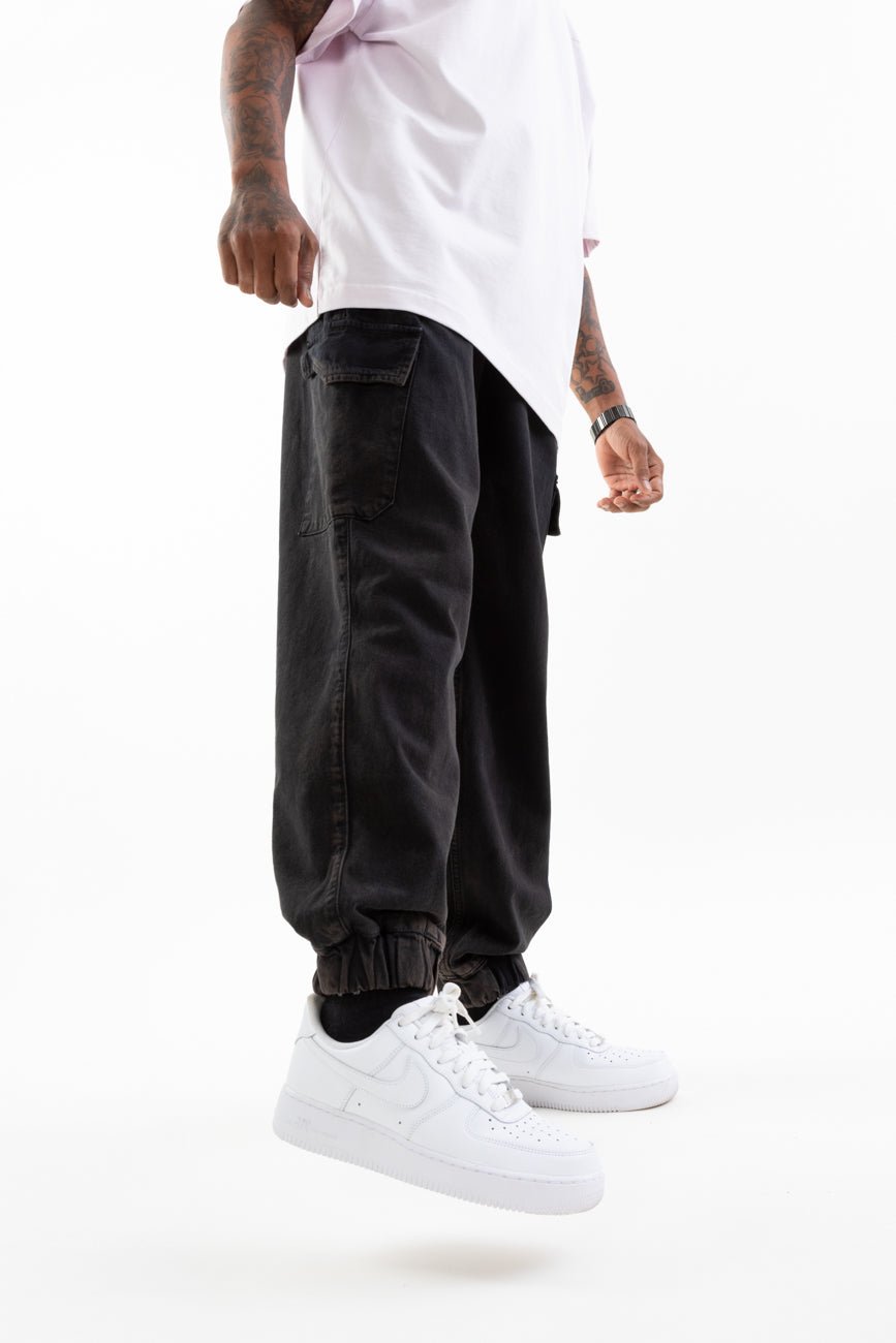 Low Key Royalty // Denim Cargo Joggers - Urban Monkey® - UM24A_DE_001_S