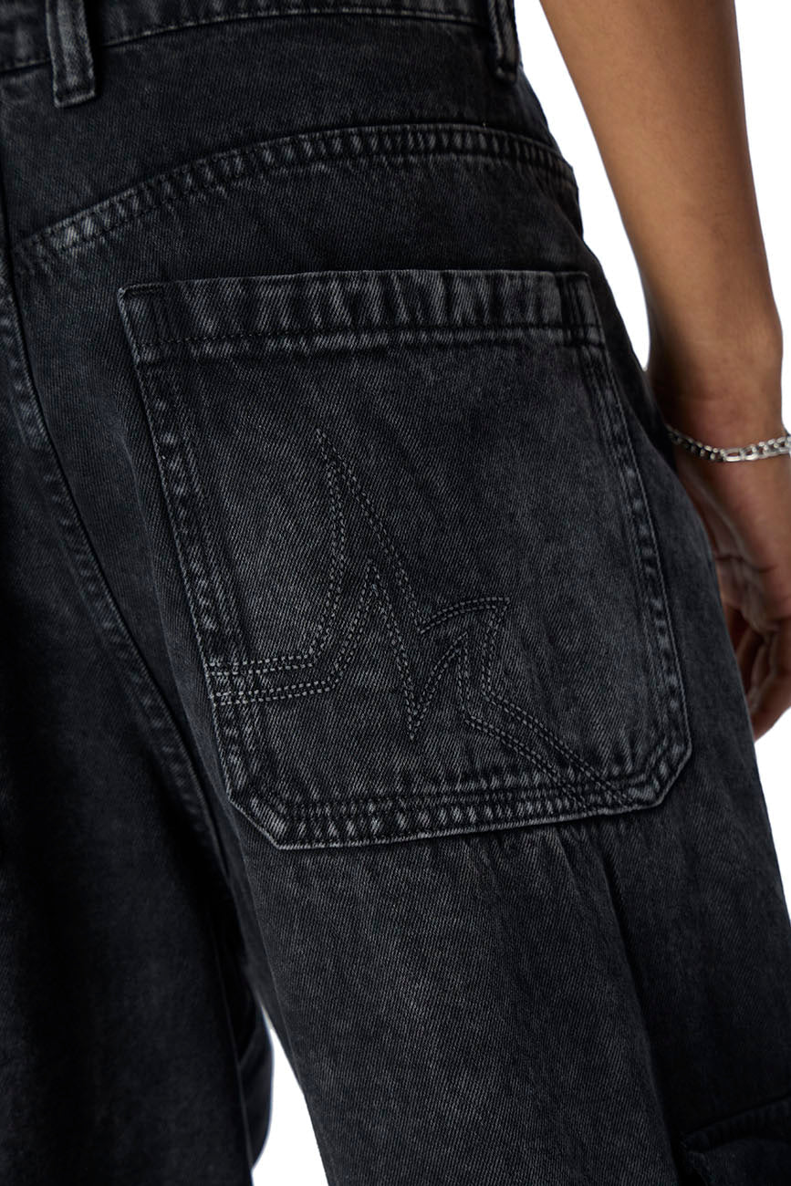 Machine Denim Cargo Pants_Royal Enfield x Urban Monkey - Urban Monkey® - UM24A_RE_DE1_XS