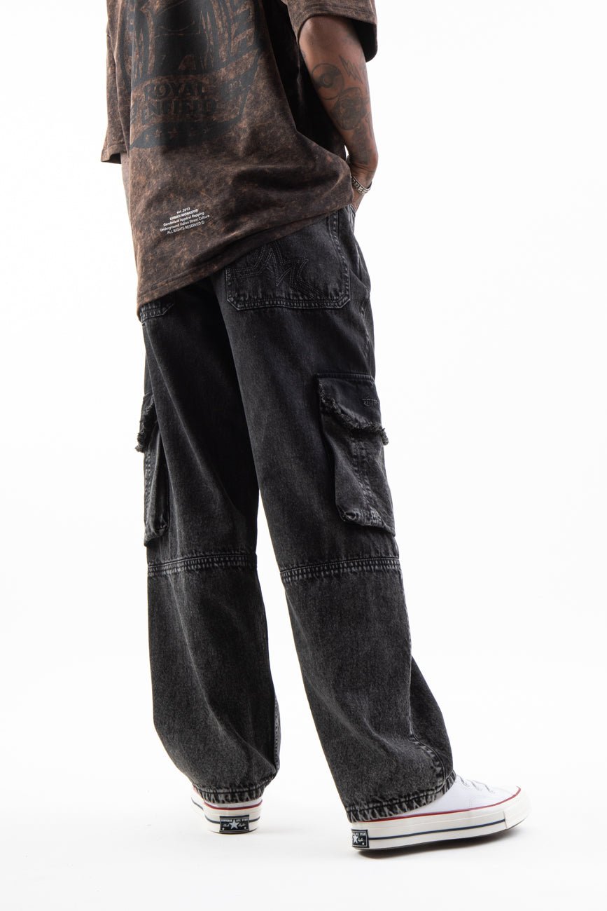 Machine Denim Cargo Pants_Royal Enfield x Urban Monkey - Urban Monkey® - UM24A_RE_DE1_XS