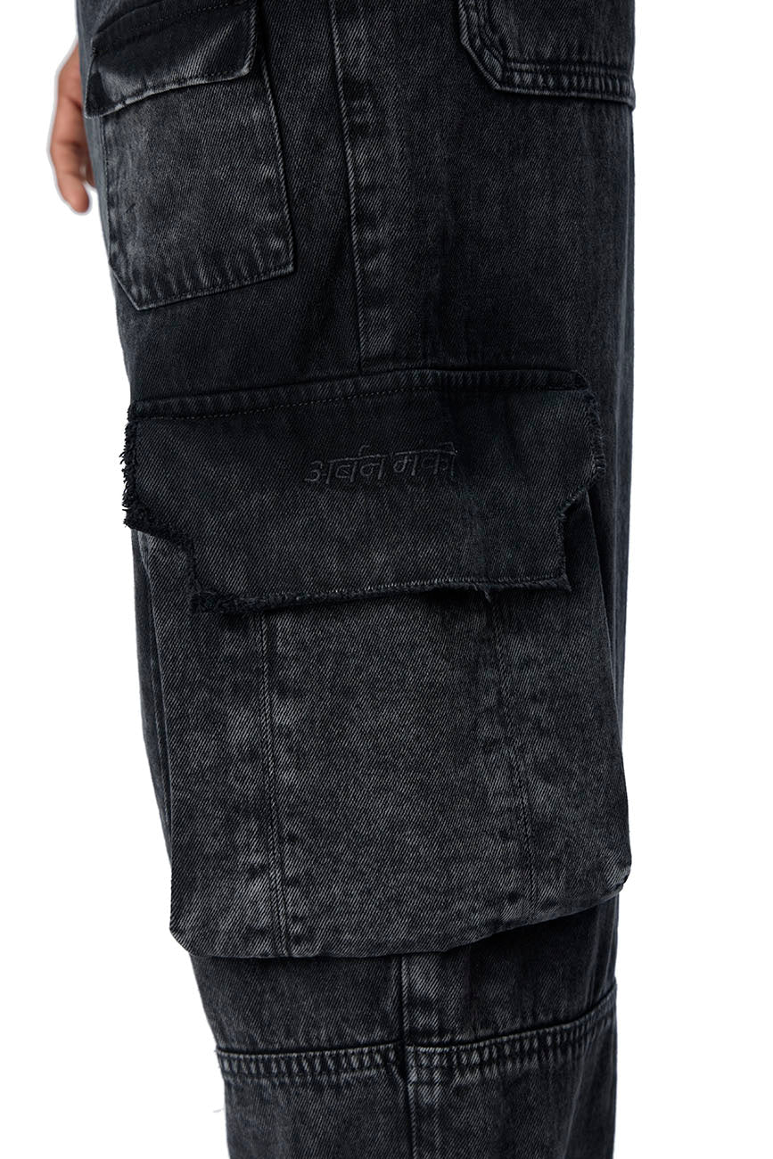 Machine Denim Cargo Pants_Royal Enfield x Urban Monkey - Urban Monkey® - UM24A_RE_DE1_XS
