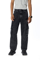 Machine Denim Cargo Pants_Royal Enfield x Urban Monkey - Urban Monkey® - UM24A_RE_DE1_XS