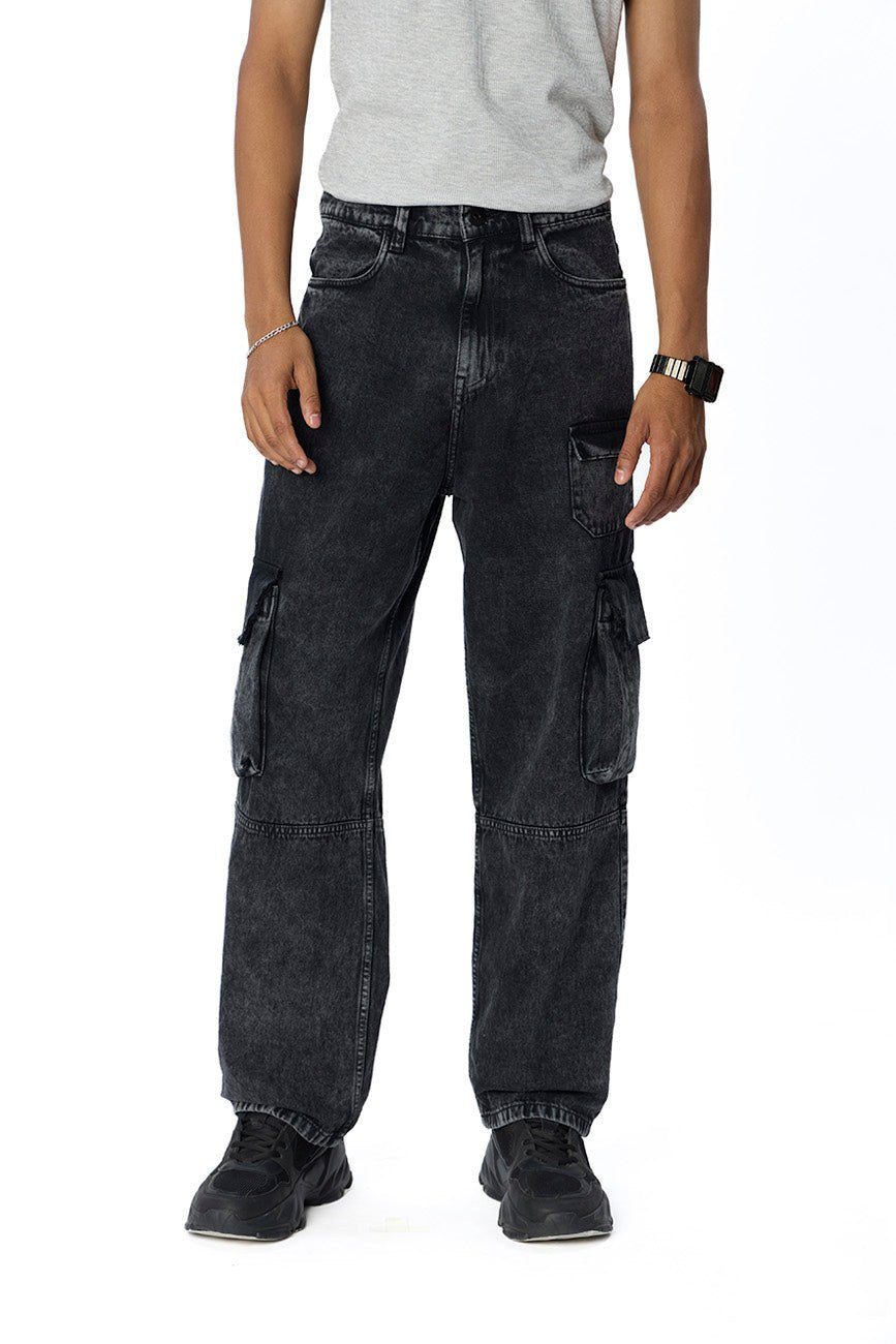 Machine Denim Cargo Pants_Royal Enfield x Urban Monkey - Urban Monkey® - UM24A_RE_DE1_XS
