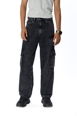 Machine Denim Cargo Pants_Royal Enfield x Urban Monkey - Urban Monkey® - UM24A_RE_DE1_XS