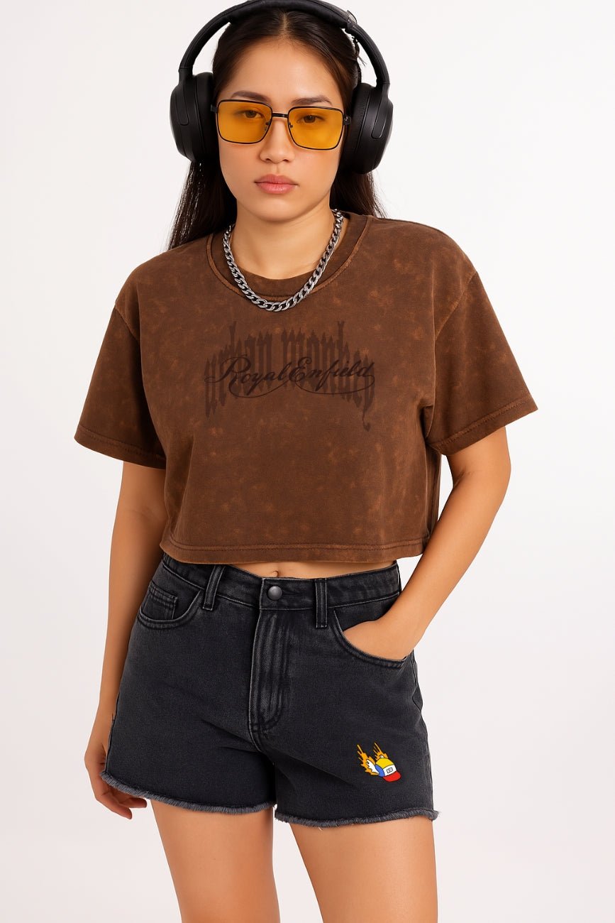 Made Like A Gun Cropped Tee 002_Royal Enfield x Urban Monkey - Urban Monkey® - UM24A_RE_CT4_XS