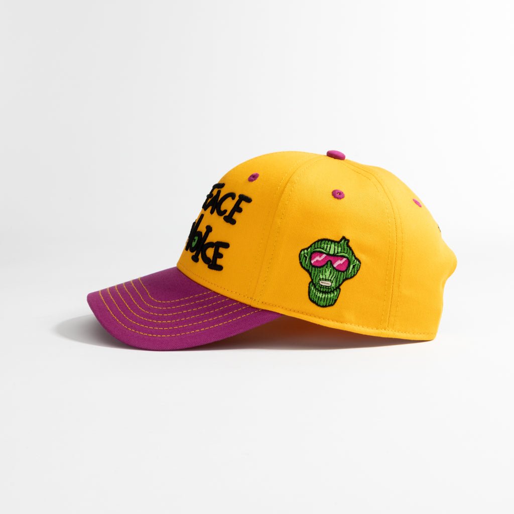 Buy Mustard Yellow No Face Just Voice Snapback Cap Online – Urban