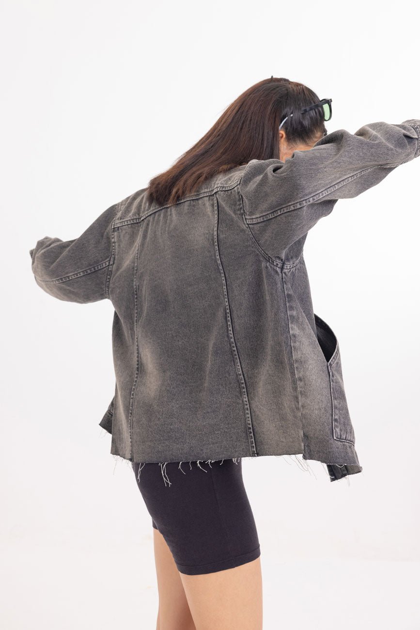Novocaine // Frayed Hem Denim Jacket - Urban Monkey® - UM24A_DE_002_S