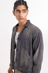 Novocaine // Frayed Hem Denim Jacket - Urban Monkey® - UM24A_DE_002_S