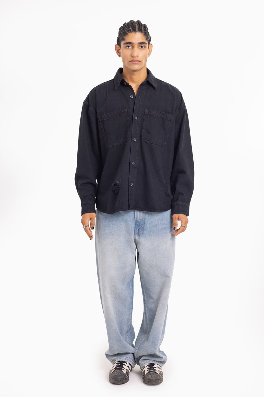 Old Money // Casual Ripped Shacket - Urban Monkey® - UM24A_DE_005_S