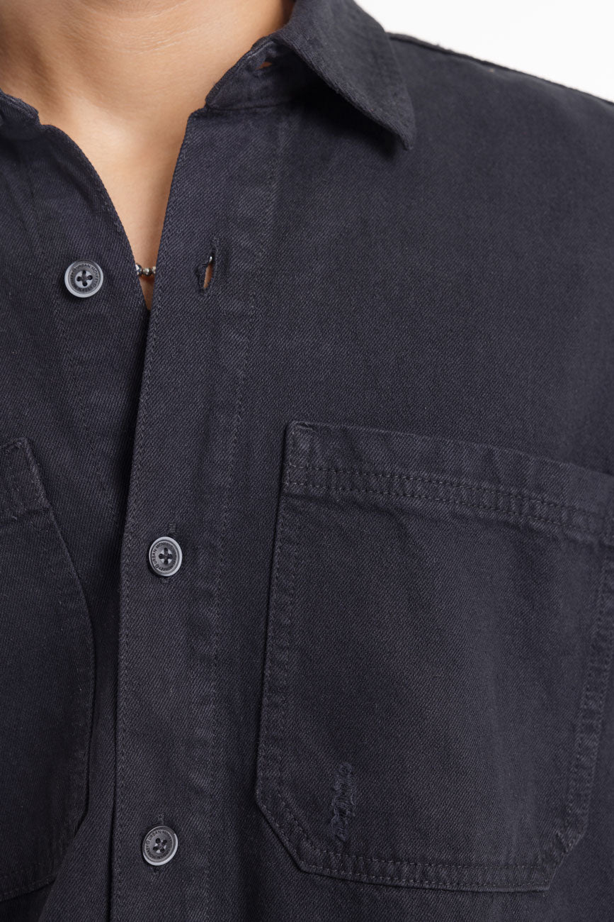 Old Money // Casual Ripped Shacket - Urban Monkey® - UM24A_DE_005_S