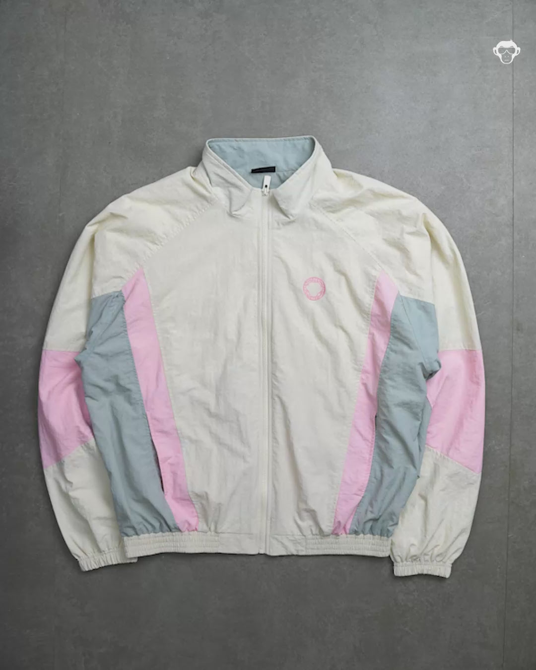 Vintage 80's Track Jacket Off-White – Retro Nylon Track Jacket