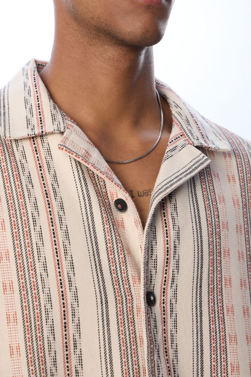 Retro Stripe Resort Shirt - Urban Monkey® - 25SHLF11_MCW_S