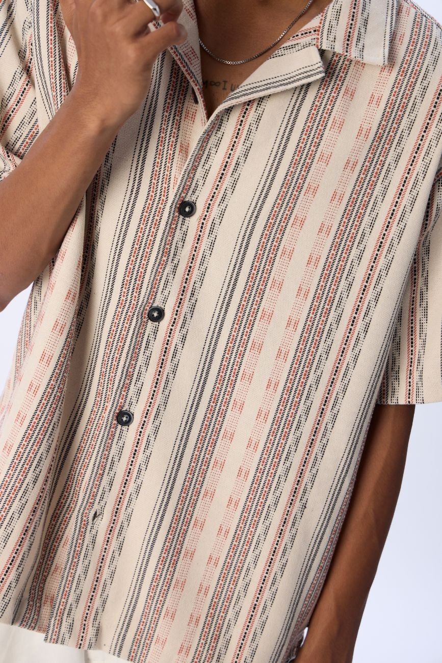 Retro Stripe Resort Shirt - Urban Monkey® - 25SHLF11_MCW_S