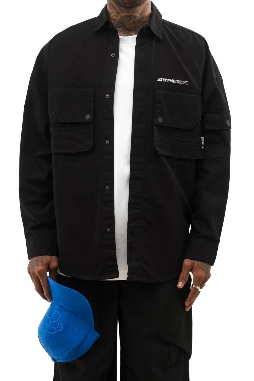 Ripstop Shacket // Black - Urban Monkey® - UM23A_SH_002A_XS