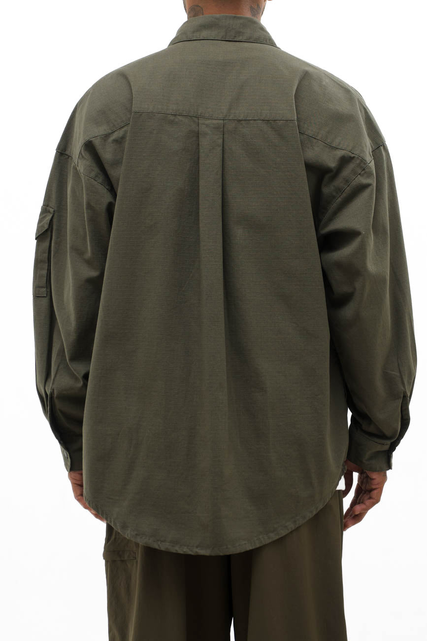 Ripstop Shacket // Olive Green - Urban Monkey® - UM23A_SH_002B_XS
