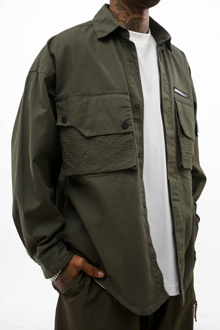 Ripstop Shacket // Olive Green - Urban Monkey® - UM23A_SH_002B_XS