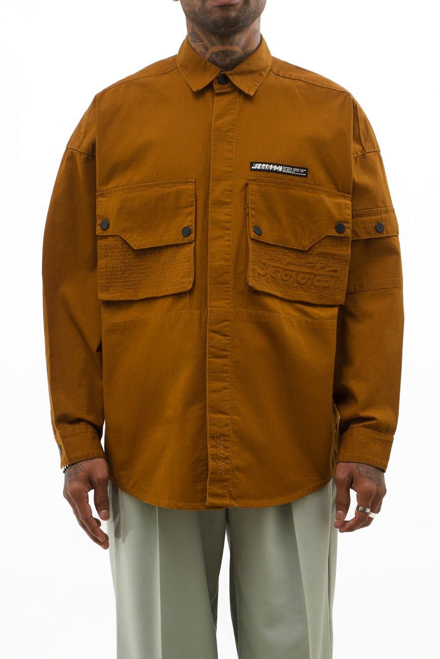 Ripstop Shacket // Tan Brown - Urban Monkey® - UM23A_SH_002C_XS