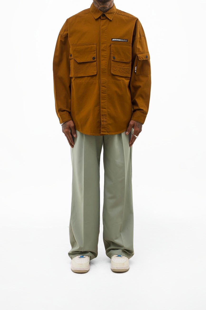 Ripstop Shacket // Tan Brown - Urban Monkey® - UM23A_SH_002C_XS