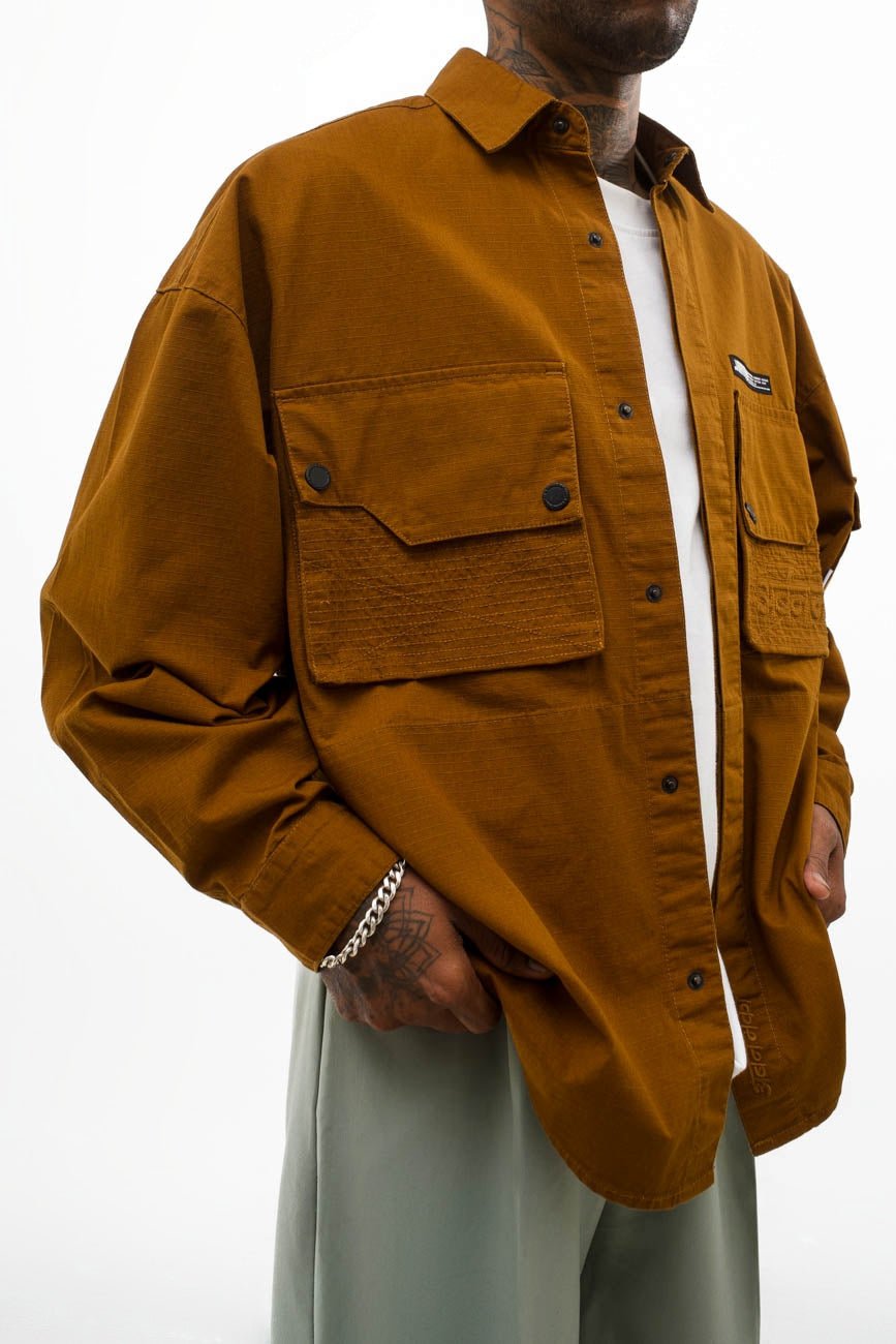 Ripstop Shacket // Tan Brown - Urban Monkey® - UM23A_SH_002C_XS