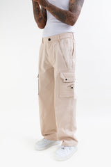 Ripstop Wide Leg Cargo Pants // Beige - Urban Monkey® - CRG001_BEI_S