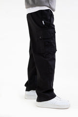 Ripstop Wide Leg Cargo Pants // Black - Urban Monkey® - CRG001_BLK_S