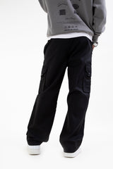 Ripstop Wide Leg Cargo Pants // Black - Urban Monkey® - CRG001_BLK_S