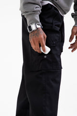 Ripstop Wide Leg Cargo Pants // Black - Urban Monkey® - CRG001_BLK_S