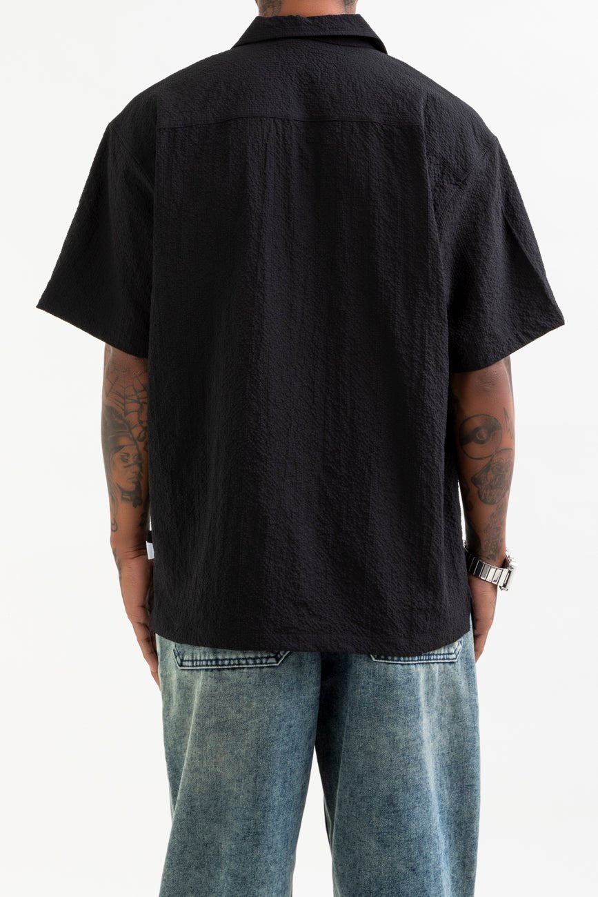 Seersucker Resort Shirt // Black - Urban Monkey® - UM24A_SH_007_S