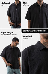Seersucker Resort Shirt // Black - Urban Monkey® - UM24A_SH_007_S