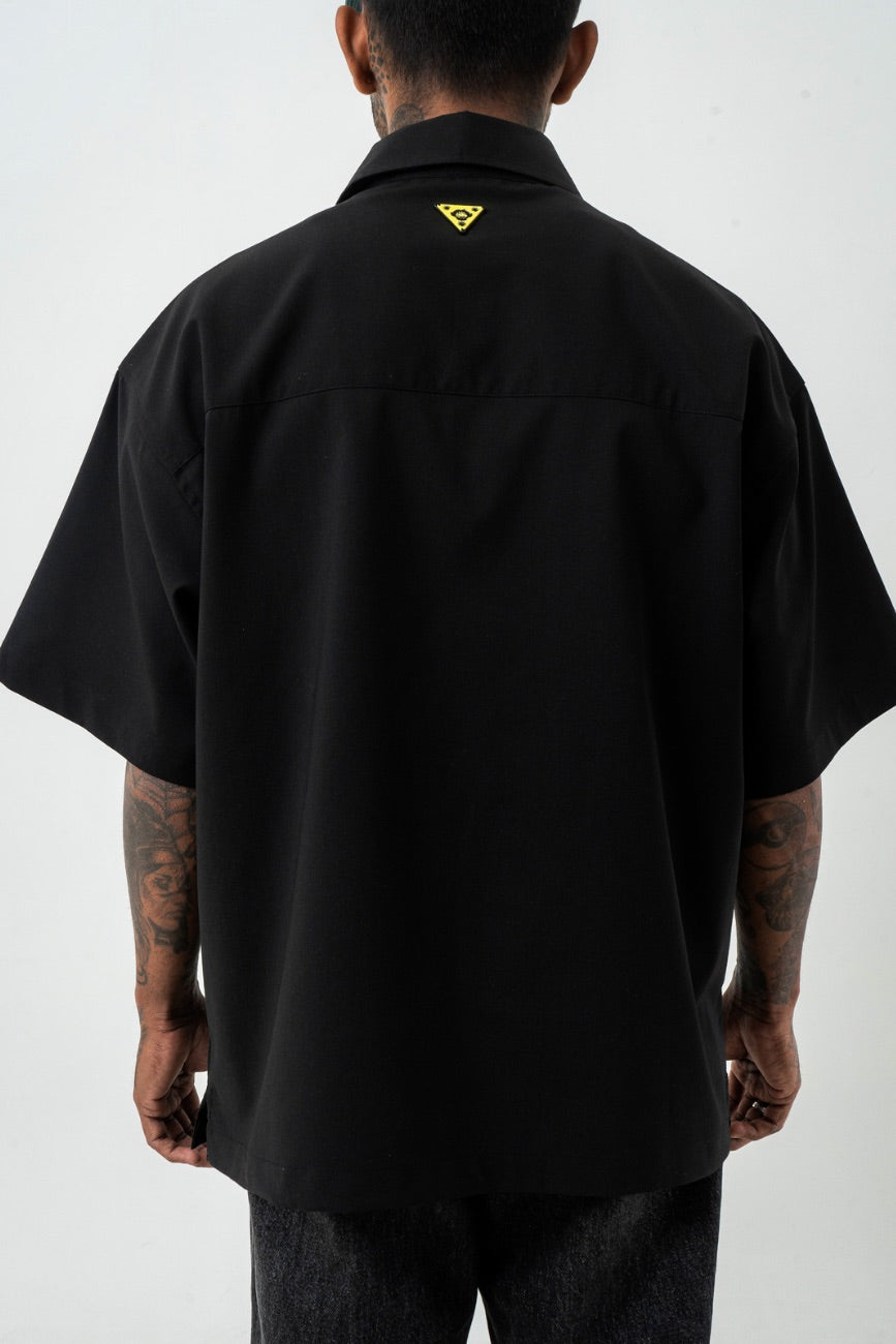 Mens Shells Print Full Zip Oversized Top Short Sleeve main image 1