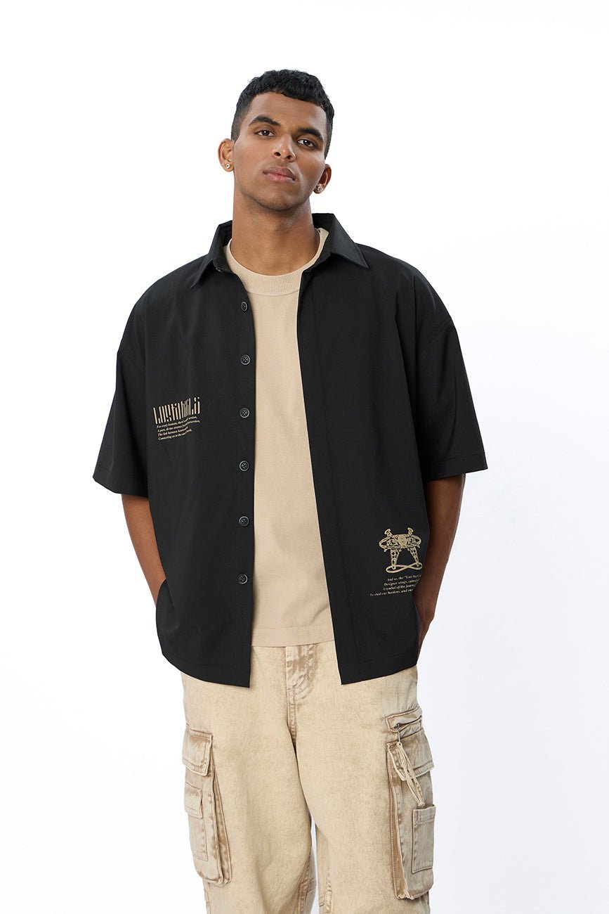 Short Sleeve Black Shirt // Lost Angels - Urban Monkey® - UM24_CORE_SH014_S
