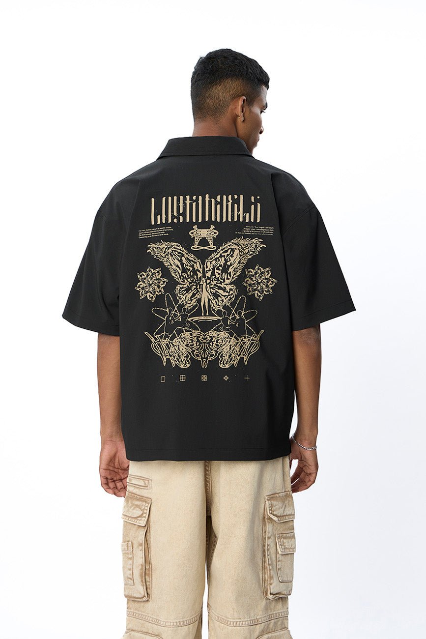 Short Sleeve Black Shirt // Lost Angels - Urban Monkey® - UM24_CORE_SH014_S