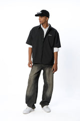 Short Sleeve Black Shirt // System Error - Urban Monkey® - UM24_CORE_SH028_S