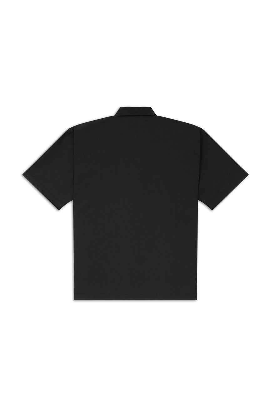 Short Sleeve Half Zipper Shirt // Black - Urban Monkey® - UM24_CORE_SH012_S